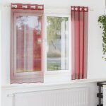 Rideaux en voile avec ?illets 2 pcs rouge bordeaux
