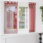 Rideaux en voile avec ?illets 2 pcs rouge bordeaux
