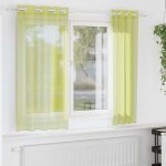 Rideaux en voile avec ?illets 2 pcs vert pomme 140x140 cm vidaxl