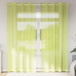 Rideaux en voile avec ?illets 2 pcs vert pomme 140x225 cm