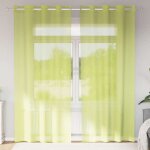 Rideaux en voile avec ?illets 2 pcs vert pomme 140x245 cm vidaxl Rideaux en voile avec ?illets 2 pcs vert pomme 140x245 cm vidaxl