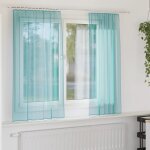 Rideaux en voile avec passe - tringles 2 pcs turquoise vidaxl