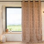 Rideau zbre tissu chenille beige 140x260 cm