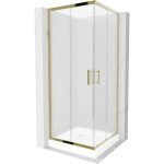 Mexen - rio cabine de douche carre 70 x 70 cm, givre, or + receveur rio, blanc - 860 - 070 - 070 - ...