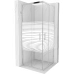 Mexen - rio cabine de douche carre 80 x 80 cm, bandes, chrome - 860 - 080 - 080 - 01 - 20