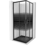Mexen - rio cabine de douche carre 80 x 80 cm, lignes, noire + receveur flat, noir - 860 - 080 - 080 ...