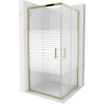 Mexen - rio cabine de douche carre 90 x 90 cm, bandes, or - 860 - 090 - 090 - 50 - 20