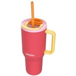 Mug isotherme avec paille tlescopique kambukka rio tumbler 950ml papaye rose