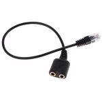 Rj9 vers double casque 3, 5 mm femelle convertisseur t�l�phone adaptateur c�ble audio