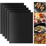Tapis de cuisson barbecue x5 set de 5 tapis de grillade xl 50x40 cm anti - adhrent rutilisable feuilles ...