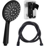 Rnemitery - pommeau de douche noir douchette � main avec tuyau de 1, 5 m et support de douchette � 3 ...
