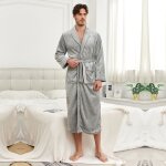 Robe de chambre et peignoir chaud en flanelle pour homme et ado (l)