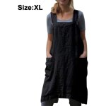 Robe chasuble ample en coton et lin pour femme, grande taille, tablier carré croisé, pour le jardinage ... Robe chasuble ample en coton et lin pour femme, grande taille, tablier carré croisé, pour le jardinage ...