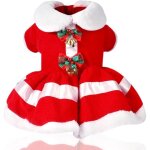 Robes de nol pour chiens - costume de cosplay fte de nol pour animaux, rouge pour petits et moyens ...