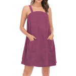 Robe - serviette de bain / douche pour femme, avec bretelles, l�g�re, longueur genou