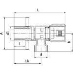 Robinet d'angle chrom toile avec tte en cramique 1 / 2  - 3 / 8