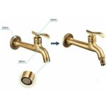 Robinet antique en laiton avec poigne pour salle de bain, montage mural, lave - linge, robinet extrieur ...