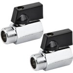 Robinet d'arr�t �querre pour wc 3 / 8  - t�te � clapet en laiton nickel� - compact et fiable - �crou ...