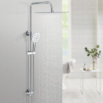 Système de douche barre de douche carrée en acier inoxydable 30 x 30 cm douchette à main avec 3 types ... Système de douche barre de douche carrée en acier inoxydable 30 x 30 cm douchette à main avec 3 types ...