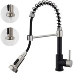 Robinet auralum mitigeur cuisine noir rotatif 360�avec douchette extensible robinet cuisine � ressort ...