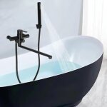 Gojoy - robinet de baignoire en acier inoxydable avec douchette mitigeur, robinet mural noir 35 cm de ... Gojoy - robinet de baignoire en acier inoxydable avec douchette mitigeur, robinet mural noir 35 cm de ...