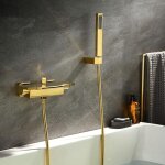 Robinet de baignoire cascade, robinet de baignoire avec douchette, mitigeur de baignoire en laiton, robinet ...