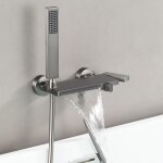 Robinet de baignoire cascade � montage?robinet de baignoire noir avec douchette 2 voies robinet mitigeur ...