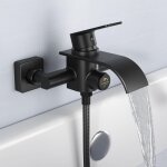Robinet de baignoire, cascade, noir, mitigeur de baignoire, robinet de douche, pour montage mural, robinet ...