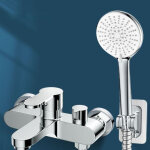 Robinet de baignoire avec douchette, mitigeur baignoire et douche, deux sorties, mitigeur monocommande ...