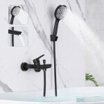 Robinet de baignoire noir - robinet de douche, mitigeur monocommande avec douchette, robinet salle de ...