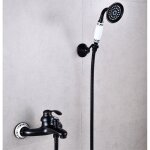 Robinet de baignoire rétro avec douchette à main, mitigeur de douche robinetterie de bain monocommande ... Robinet de baignoire rétro avec douchette à main, mitigeur de douche robinetterie de bain monocommande ...