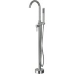 Robinet de baignoire sur pieds, mitigeur de baignoire acier inox monocommande, douchette, flexible et ...