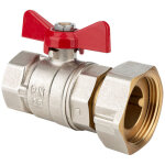 Robinet � boisseau sph�rique d'arr�t avec �crou rotatif avec possibilit� d'�tanch�it�, avec papillon ...