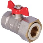 Robinet  boisseau sphrique d'arrt  crou rotatif avec papillon en aluminium spin 1'' pour compteurs ...