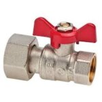 Robinet  boisseau sphrique d'arrt  crou rotatif avec papillon en aluminium spin 3 / 4'' pour compteurs ...