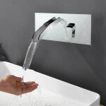 Robinet cascade led mitigeur murale pour lavabo ou baignoire lumineux chrom