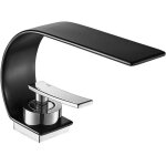 Robinet cascade noir eau chaude froide sous comptoir lavabo mains type �l�vateur m�lange galvanoplastie ...