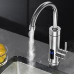 Robinet de chauffage lectrique, 3000w chauffe - eau instantan 220 v robinet lectrique en acier inoxydable ...