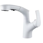 Robinet de cuisine 2 - en - 1 blanc - mitigeur avec douchette extractible et rotation 360� - double fonction ...