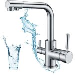 Robinet de cuisine 3 voies, mitigeur cuisine pivotant  360, robinetterie cuisine eau potable, mitigeur ...