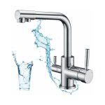 Robinet de cuisine 3 voies, mitigeur cuisine pivotant  360, robinetterie cuisine eau potable, mitigeur ...