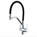 Jamais utilis�]robinet de cuisine en acier inoxydable � purification mont� sur le plan de 3 voies, rotation ...