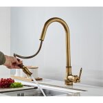 Jamais utilis]robinet de cuisine antique laiton, mitigeur cuisine rotatif  360avec douchette extensible, ...