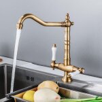 S - giant - robinet de cuisine antique pivotant  360 - robinet d'vier  deux poignes - mlangeur ...