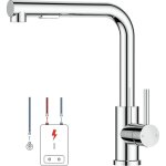 Robinet cuisine basse pression, mitigeur monocommande eau chaude et froide, rotation � 360�, compatible ...