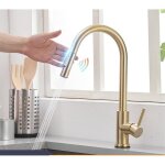 Robinets de cuisine � capt tactile en or bross�, robinet mitig tactile inductif sensible, poign�e unique, ...