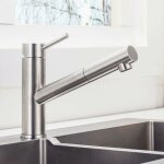 Robinet de cuisine avec douchette extractible, mitigeur bec pivotant  150 pour evier, robinetterie ...