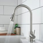 Robinet de cuisine avec douchette extractible mitigeur cuisine brossé en acier inox robinet d'évier pour ... Robinet de cuisine avec douchette extractible mitigeur cuisine brossé en acier inox robinet d'évier pour ...