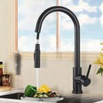 Robinet de cuisine avec douchette extractible noir mat pivotant  360 mitigeur d'vier de cuisine en ...
