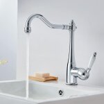 Robinet de cuisine el�gant mitigeur �vier bec haut rotation � 360� robinet �vier de cuisine r�tro en ...